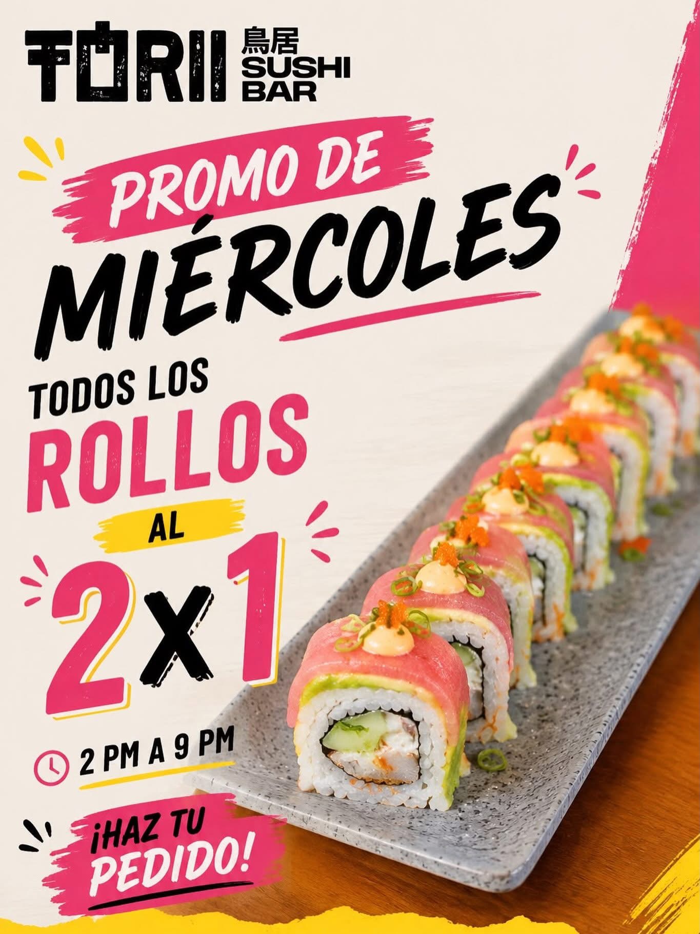 Promoción de miércoles Torii Sushi Bar